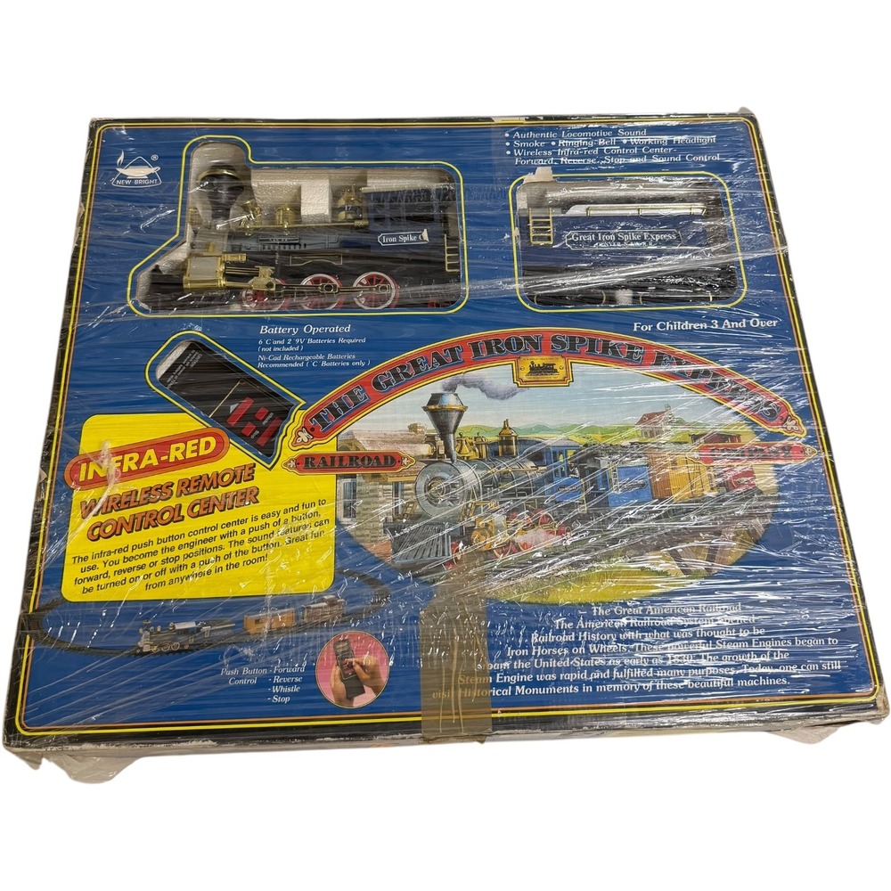 New Bright Great Iron Spike‎ Express Train Set 3172 Wireless Remote Vintage